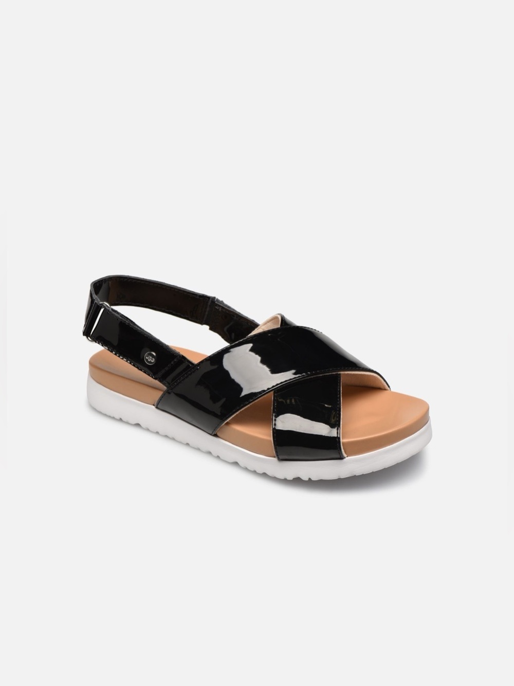 UGG Kids Klara Sandals Black Patent Leather Size 6